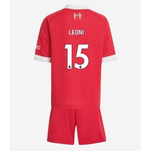 Liverpool Giovanni Leoni #15 Hjemmebanetrøje Børn 2025-26 Kortærmet (+ Korte bukser)
